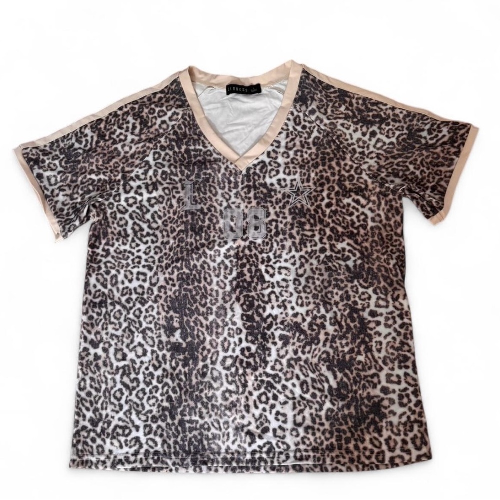 Lioness Beige and Black Leopard Print Top
